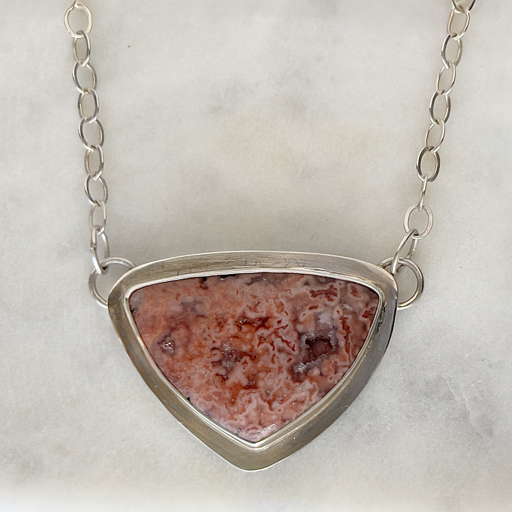 Rosetta Lace Agate & Sterling Silver Pendant Necklace